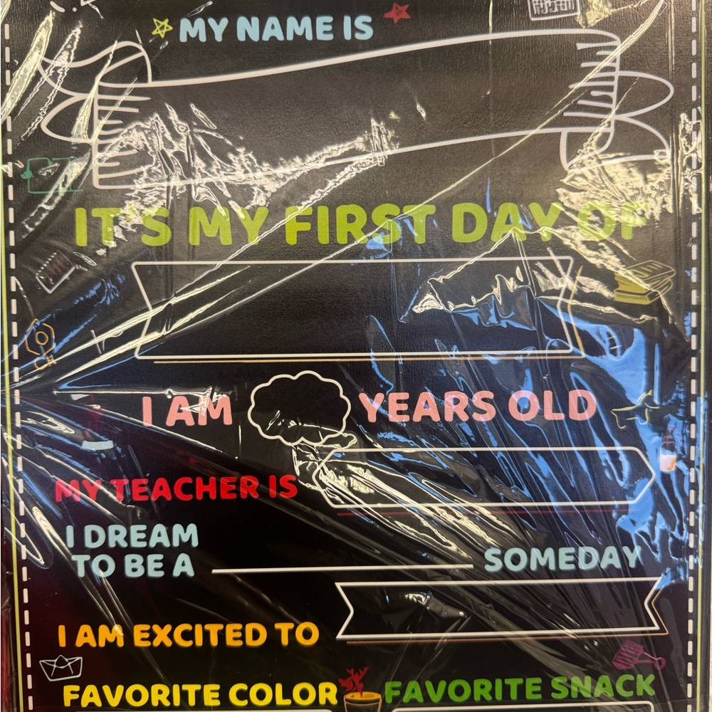 Colorful First Day of School Chalkboard